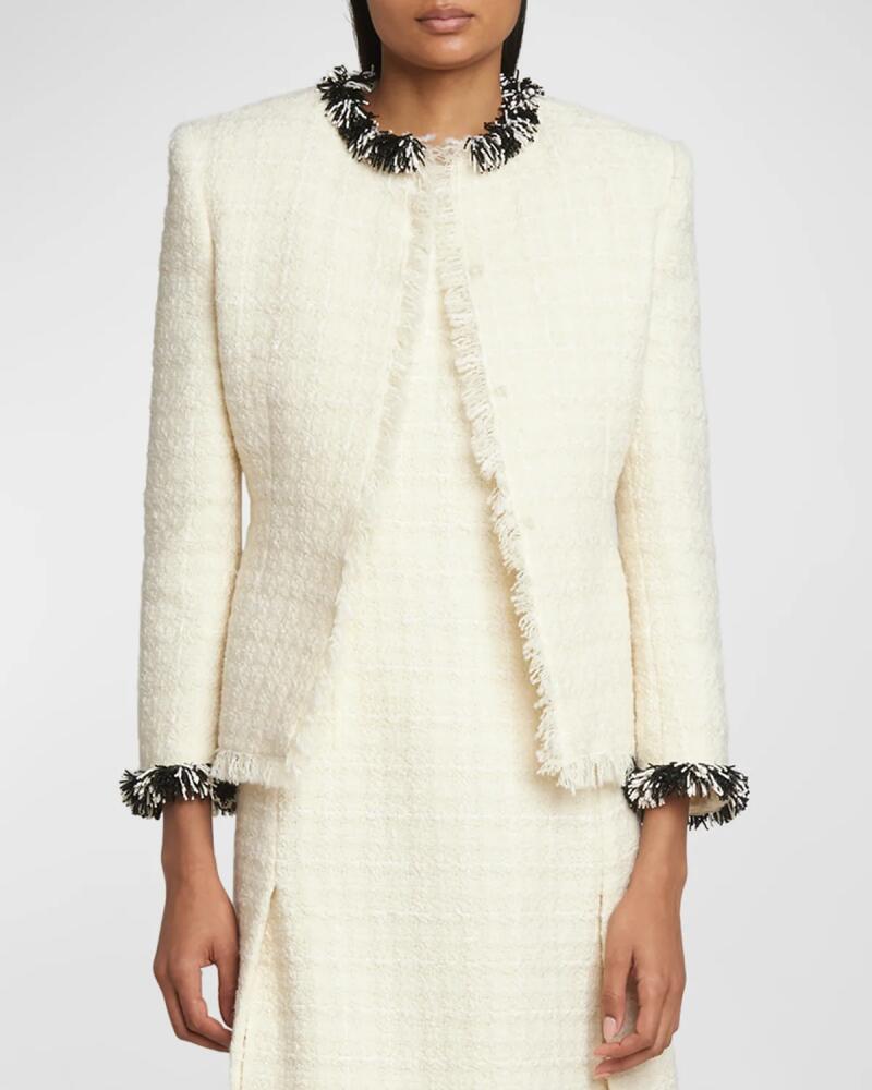 Givenchy Tweed Short Jacket with Beaded Trim Cover