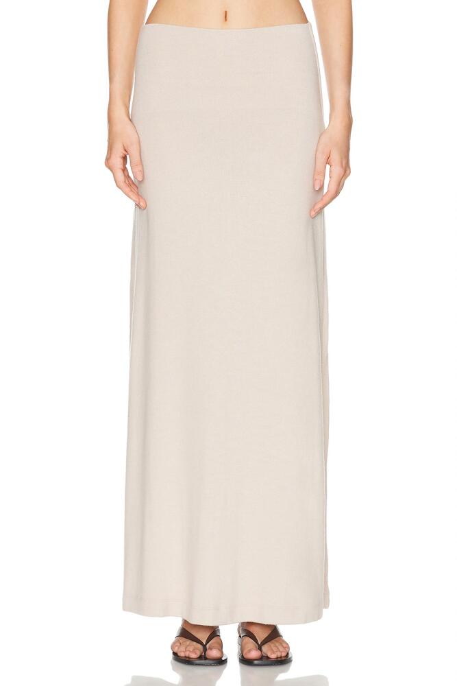 LESET Lauren High Waist Maxi Skirt in Cream Cover