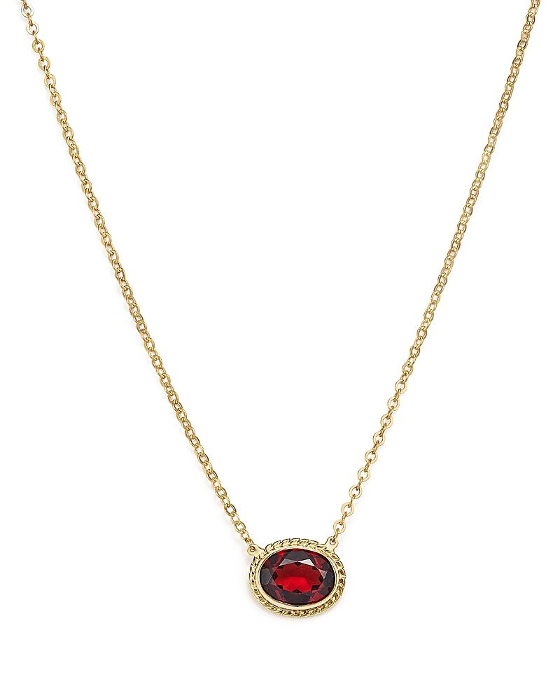 Garnet Bezel Pendant Necklace in 14K Yellow Gold, 18 - Exclusive Cover