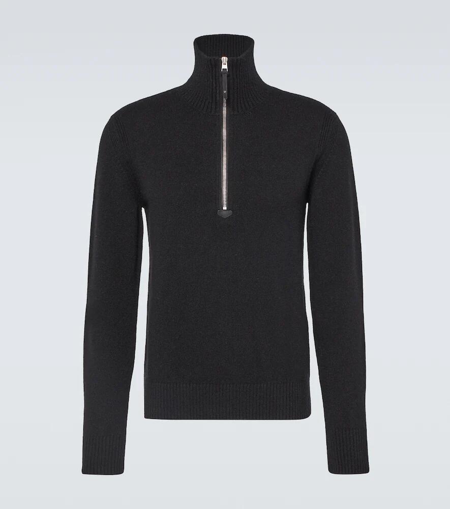 Tom Ford Wool and cashmere-blend half-zip sweater Cover