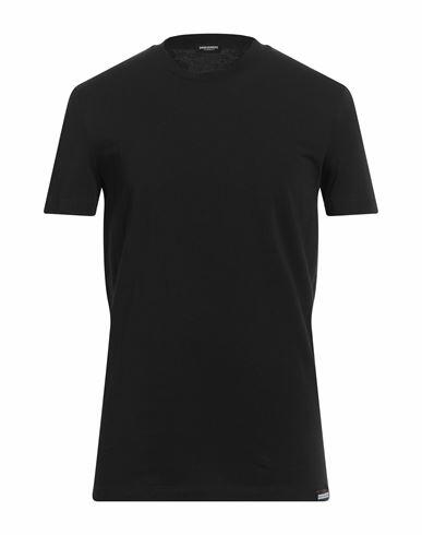 Dsquared2 Man Undershirt Black Cotton, Elastane Cover