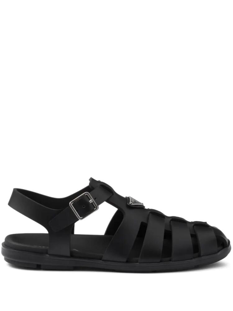 Prada triangle-logo sandals - Black Cover