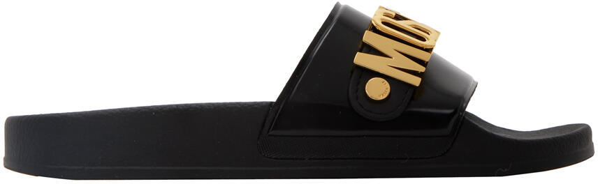 Moschino Black Logo Slides Cover