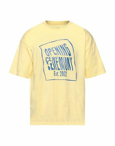 Opening Ceremony Man T-shirt Light yellow Cotton Cover