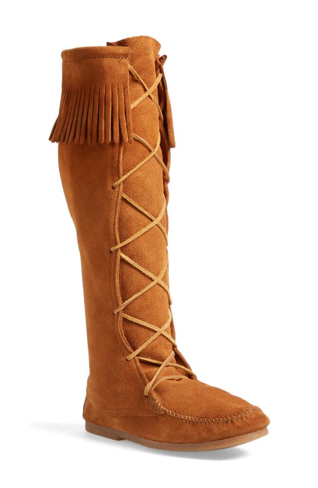 Minnetonka Knee High Boot in Brown Suede Cover