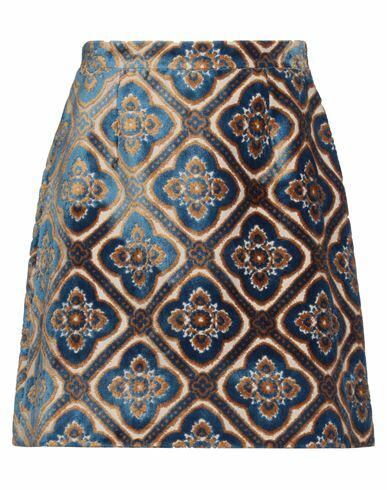 Etro Woman Mini skirt Light blue Viscose, Cotton Cover