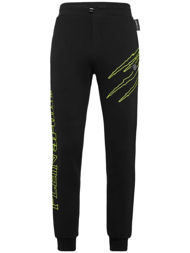 Plein Sport logo-print drawstring-waistband track pants - Black Cover