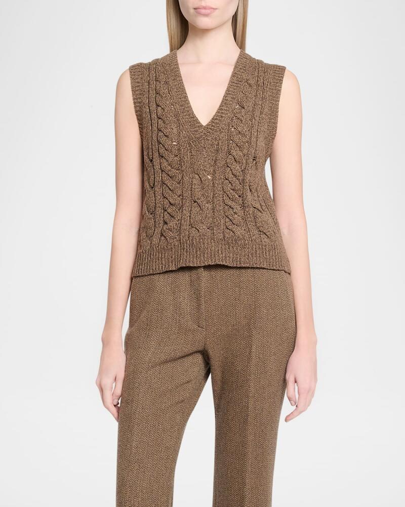 Gabriela Hearst Selsey Cashmere Cable Knit Sweater Vest Cover