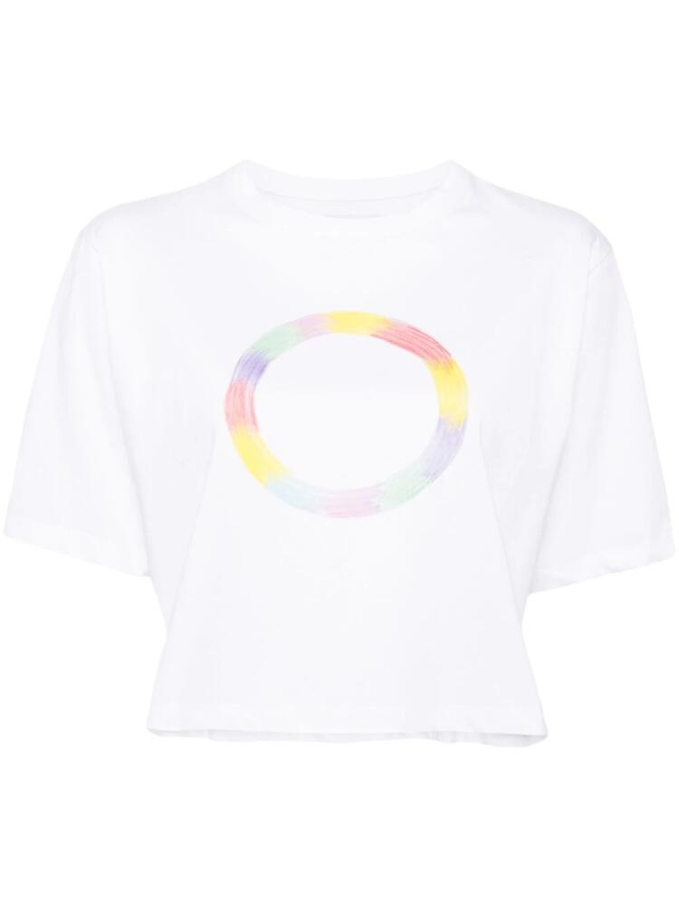 agnès b. cropped short sleeves t-shirt - White Cover