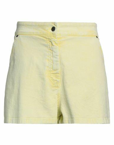 Soallure Woman Denim shorts Yellow Cotton, Elastane Cover