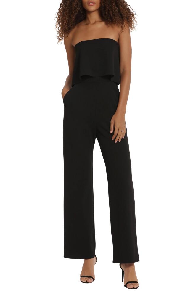 DONNA MORGAN FOR MAGGY Flounce Bodice Strapless Jumpsuit in Black Cover