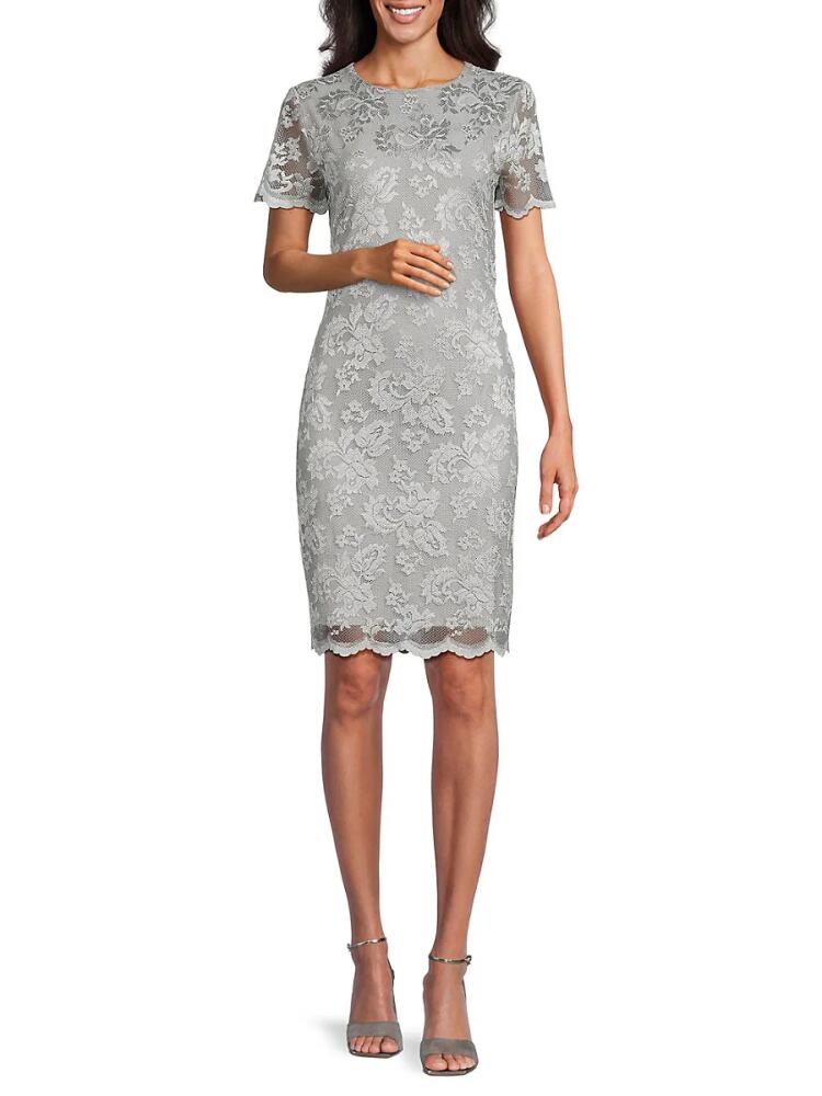 Women's Marina Lace Mini Dress - Silver Cover