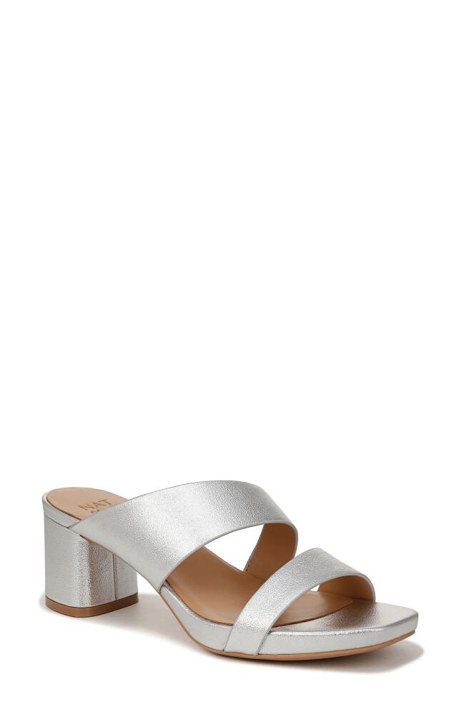 Naturalizer Inez Slide Sandal in Silver Faux Leather Cover