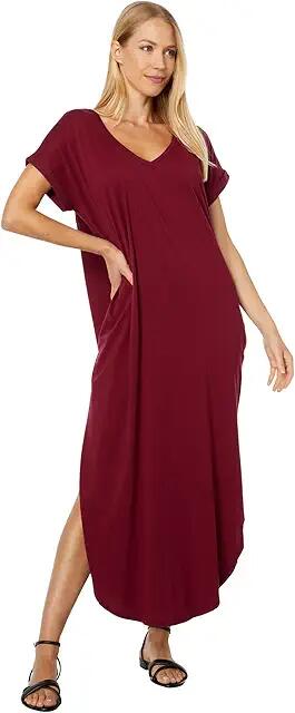 bobi Los Angeles Curved Hem Maxi Dress (Pinot) Women's Clothing Cover