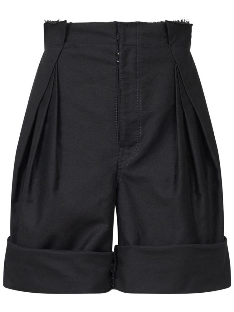 Maison Margiela pleat-detailing cotton shorts - Black Cover