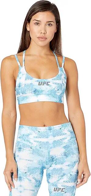 UFC Quartz Print Strappy Sports Bra (Porcelain Blue) Women's Lingerie Cover