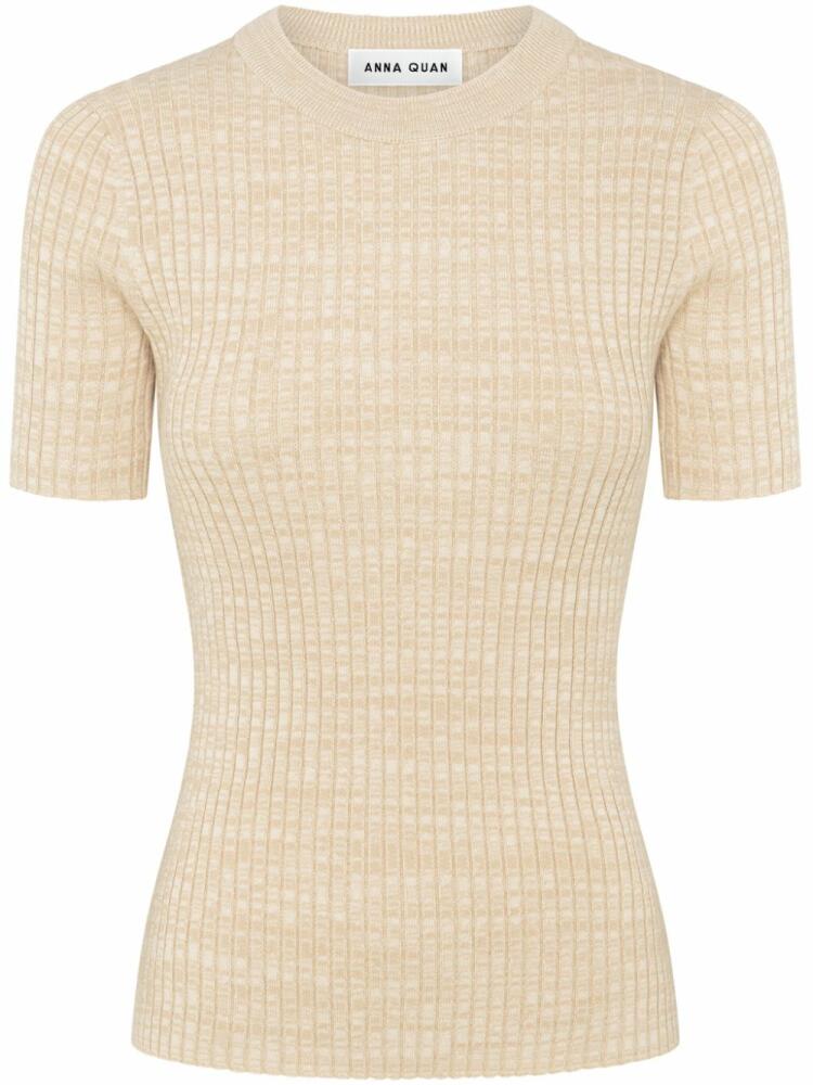 Anna Quan Bebe ribbed-knit cotton top - Neutrals Cover