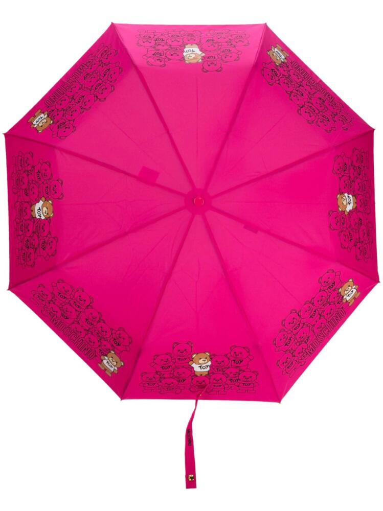 Moschino Teddy Bear-motif compact umbrella - Pink Cover