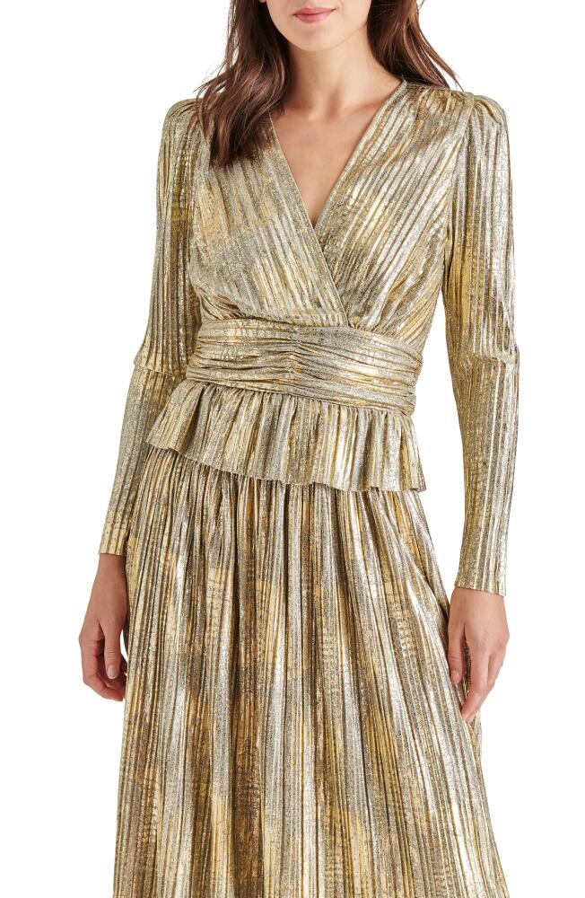 Steve Madden Azura Metallic Peplum Top in Gold Cover