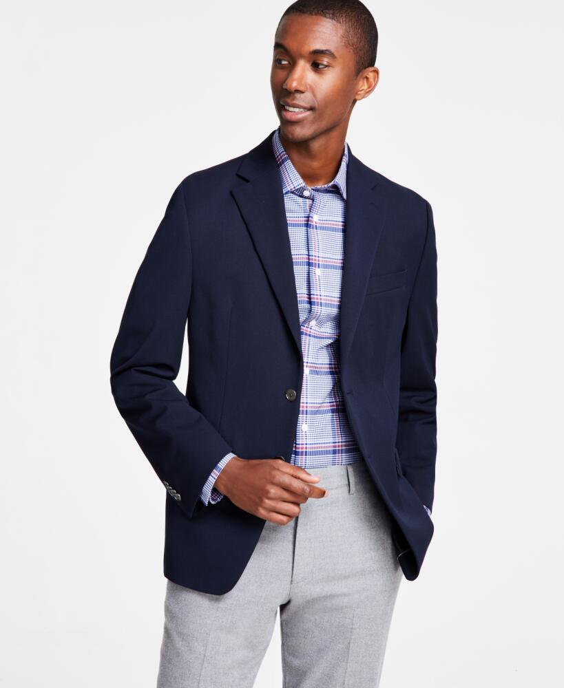 Michael Kors Men's Classic-Fit Stretch Solid Blazers - Navy Cover