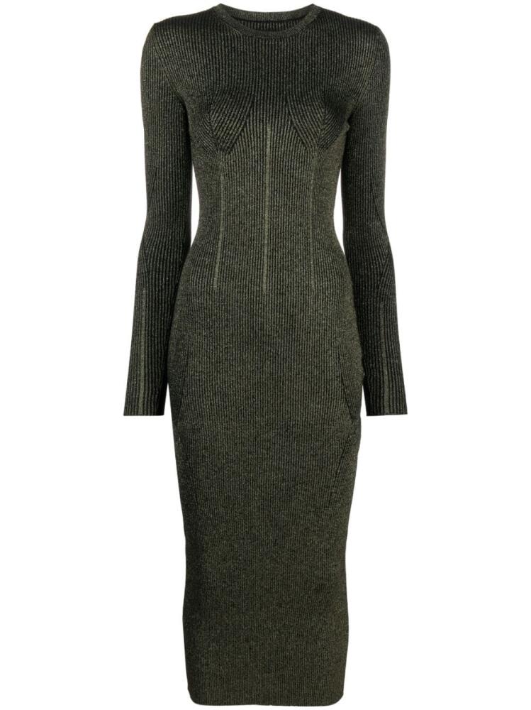 Del Core metallic-threading knit midi dress - Green Cover