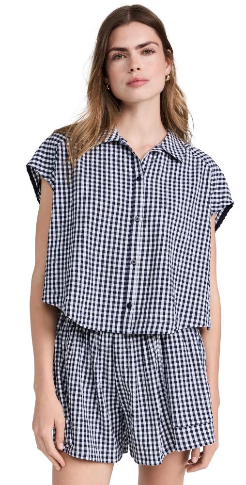 Splendid Gabrielle Gingham Top Navy/White Cover