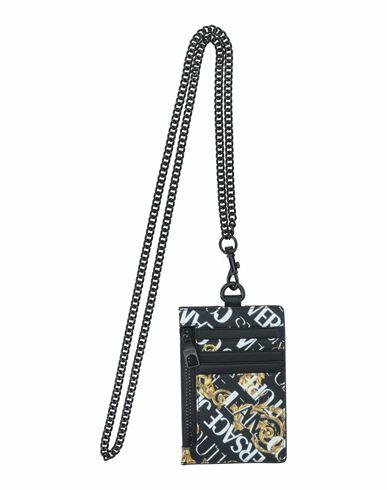 Versace Jeans Couture Man Document holder Black Bovine leather Cover