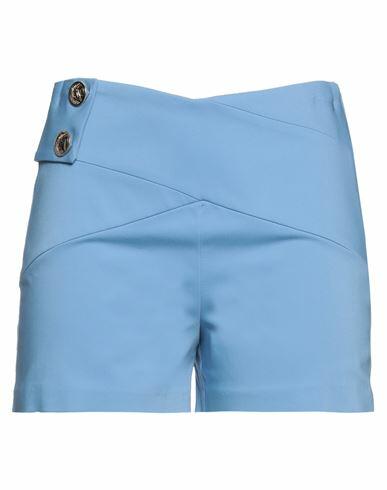 Monique Garçonne Woman Shorts & Bermuda Shorts Light blue Cotton, Polyester, Elastane Cover