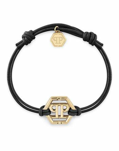 Philipp Plein Linked Cotton Cord Bracelet Man Bracelet Gold Cotton Cover