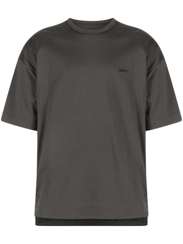 Juun.J side-zip layered-hem T-shirt - Grey Cover