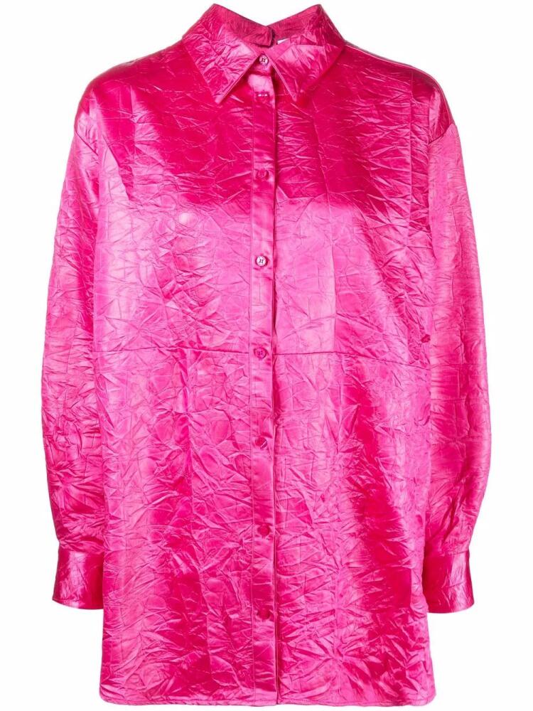 MSGM crinkled-effect oversized shirt - Pink Cover