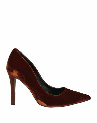 Giulia Neri Woman Pumps Brown Textile fibers Cover