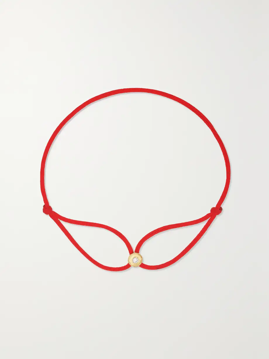 Octavia Elizabeth - + Net Sustain Parachute Nesting Gem 18-karat Recycled Gold, Diamond And Cord Bracelet - Red Cover