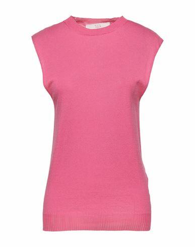 Tela Woman Sweater Fuchsia Cotton, Cashmere Cover