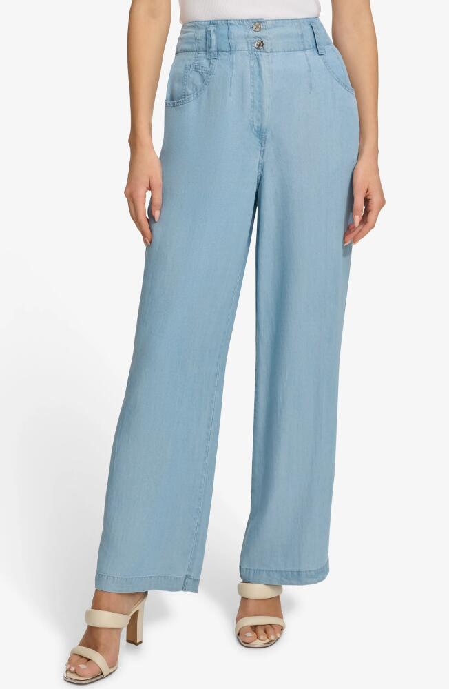 DKNY 5-Pocket Wide Leg Pants in Glacier Cover