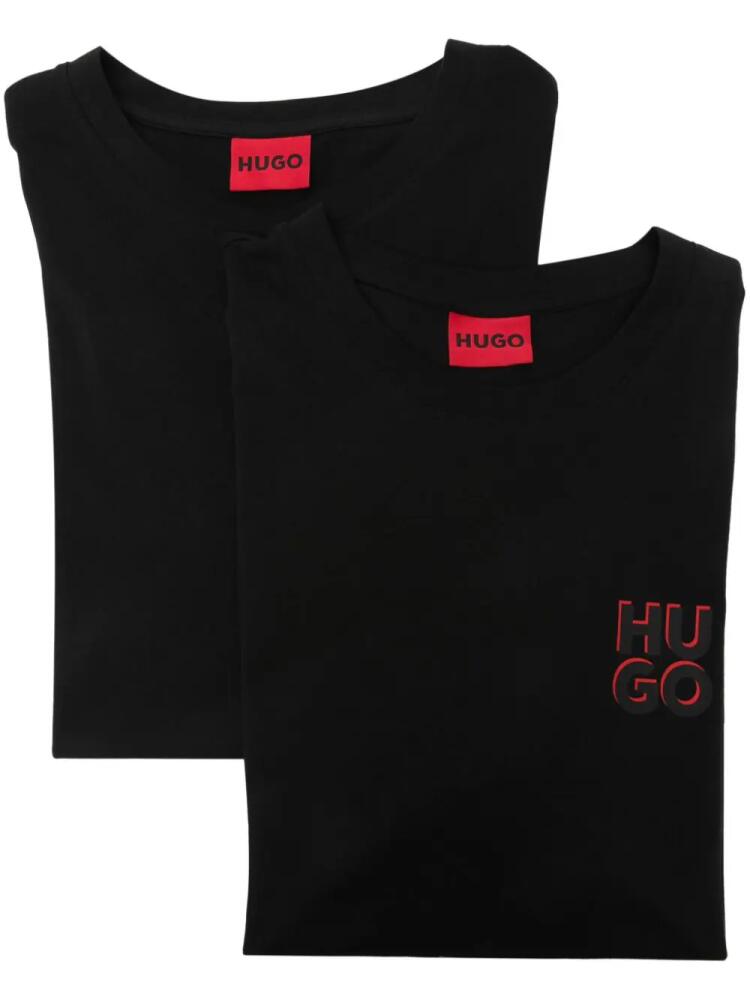 HUGO logo-print T-shirt (pack of two) - Black Cover