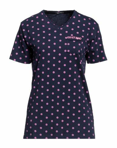 Odi Et Amo Woman T-shirt Midnight blue Cotton Cover