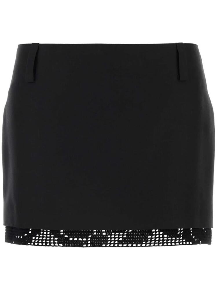 Magda Butrym crochet-trimmed silk mini skirt - Black Cover