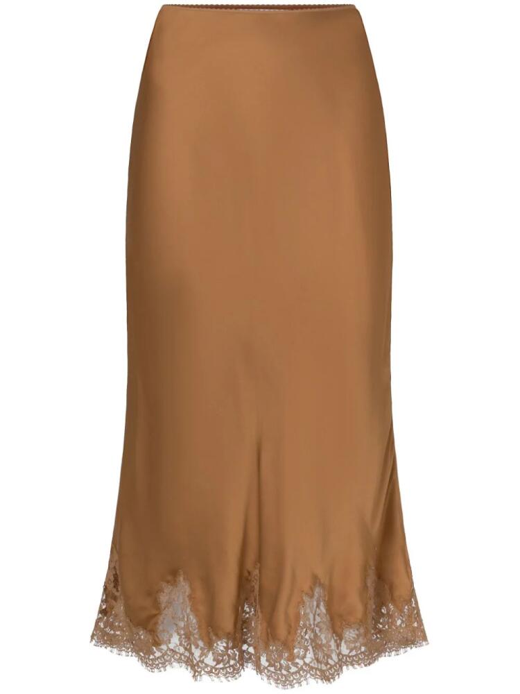 ERMANNO FIRENZE lace detailing skirt - Brown Cover