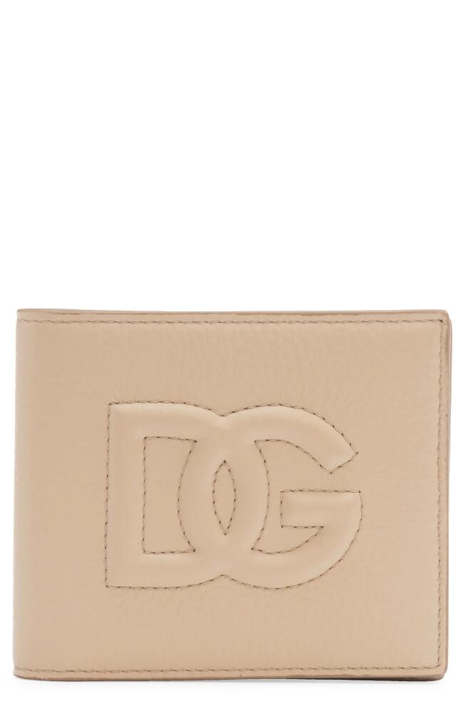 Dolce&Gabbana DG Quilted Leather Bifold Wallet in Sabbia Cover