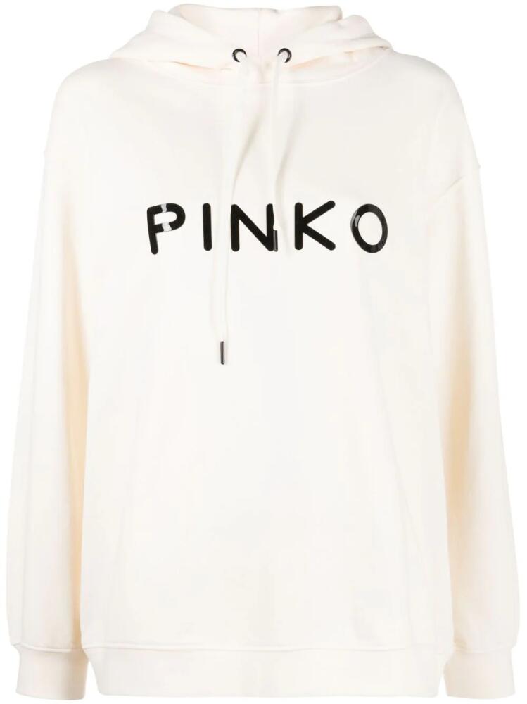 PINKO logo-appliqué cotton hoodie Cover