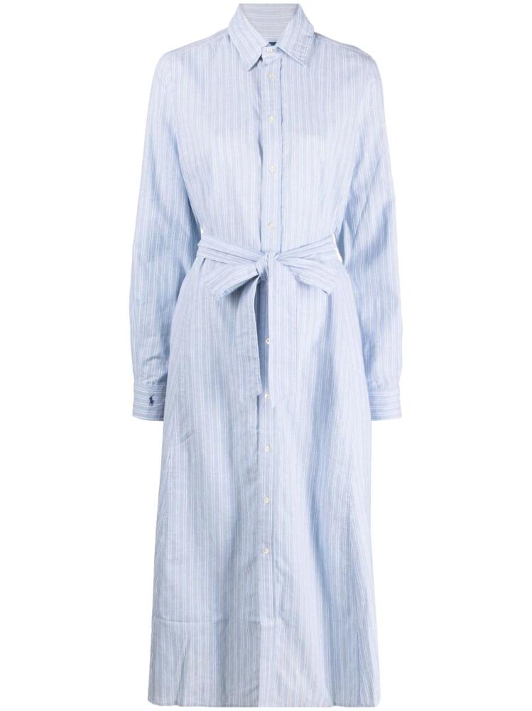 Polo Ralph Lauren pinstripe belted shirtdress - Blue Cover