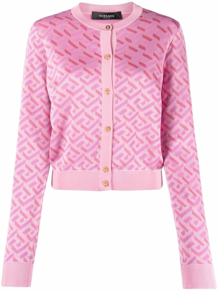 Versace La Greca monogram cardigan - Pink Cover