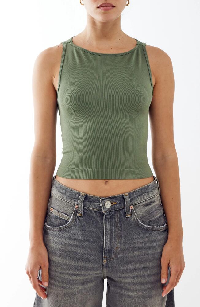 BDG Urban Outfitters Rib Crop Tank in Green Cover