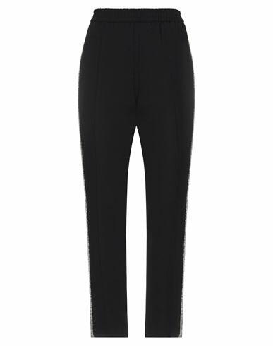 Amen Woman Pants Black Polyester, Wool, Elastane, Glass, Metal Cover