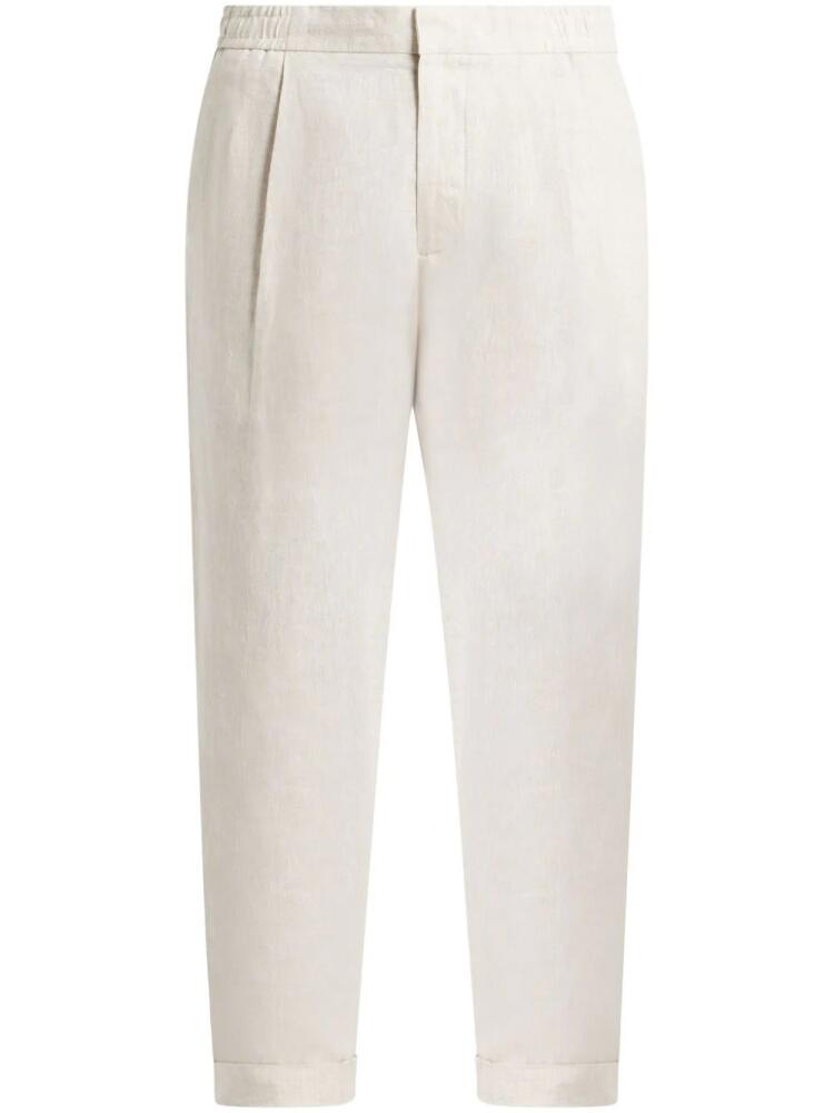 CHÉ straight-leg linen trousers - White Cover