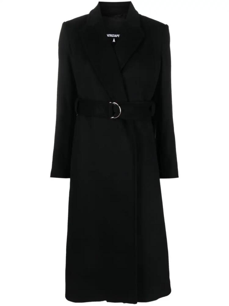 Patrizia Pepe belted-waist long-sleeve coat - Black Cover