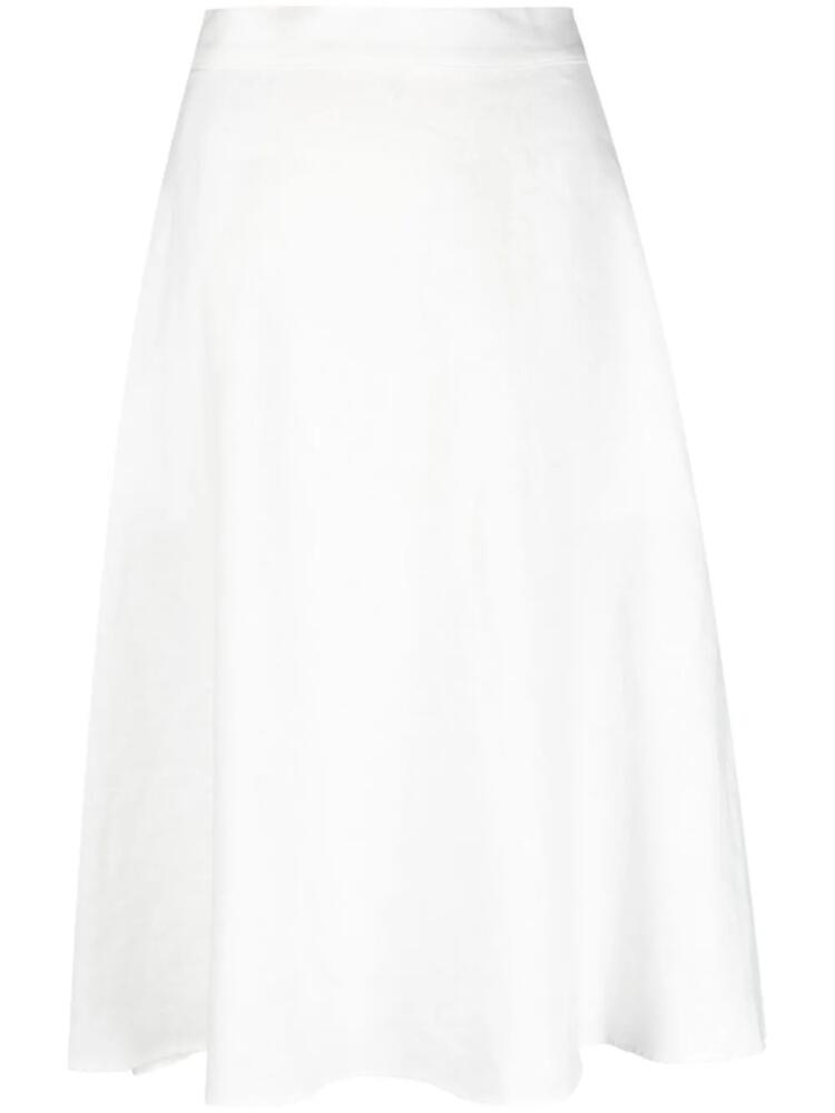 Polo Ralph Lauren high-waist linen midi skirt - White Cover