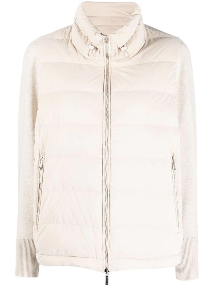 Moorer high-neck long-sleeve padded jacket - Neutrals Cover