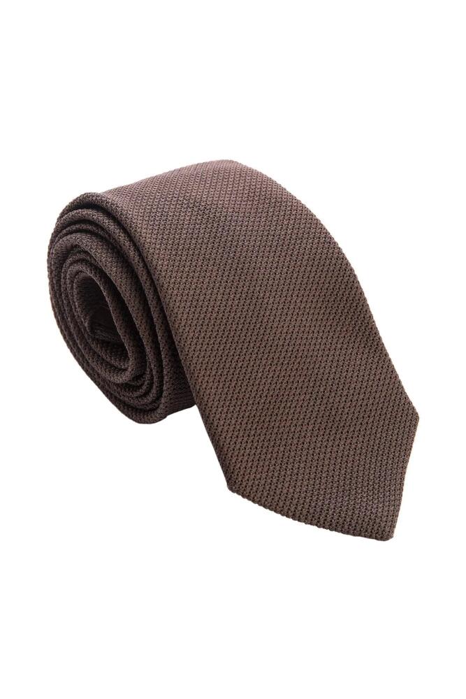 Elizabetta Mocha - Extra Long Silk Grenadine Tie for Men in Dark Brown Cover